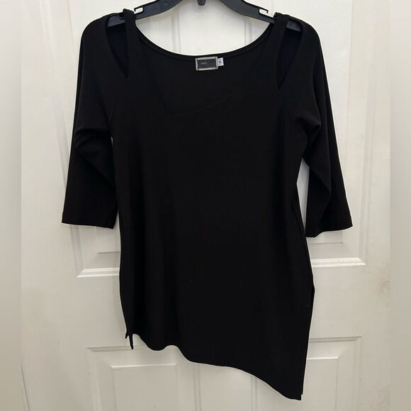 Sympli Nu Focus Tunic Cut Out Shoulder Asymmetrical Hem Top - Picture 4 of 12